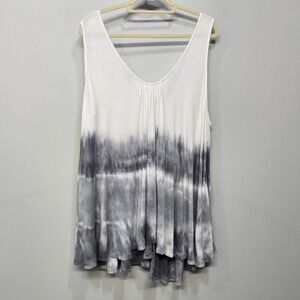 We The Free Shirt Tank Top Medium Sebastian Grey Ombre Tie Dye Oversized Slouchy